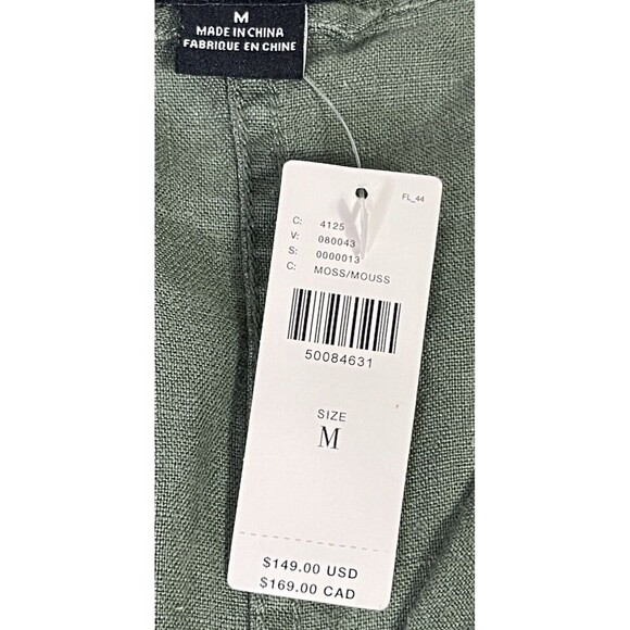 Anthropologie SANCTUARY Green SQUAD LEADER Linen Button Down Romper. Size: M - Picture 8 of 9